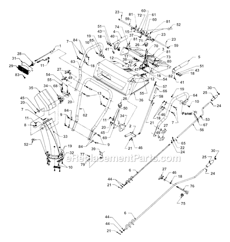 Page E Diagram and Parts List for 31AE6B3H401 1999 Yard Man Snow Blower